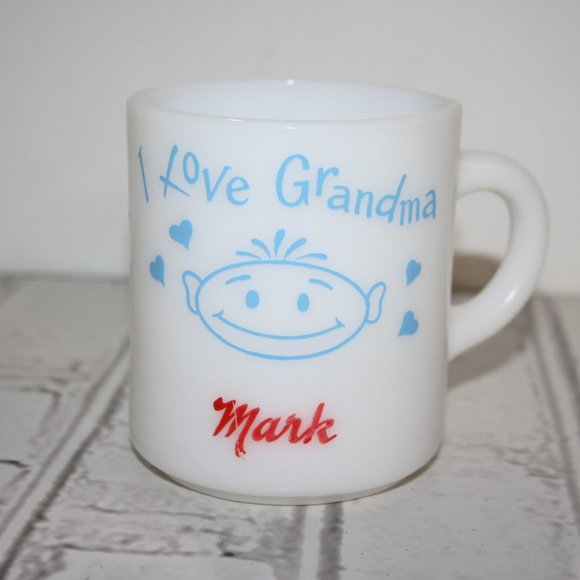 Vintage coffee mug I LOVE GRANDMA MARK 3.25" - Picture 1 of 4
